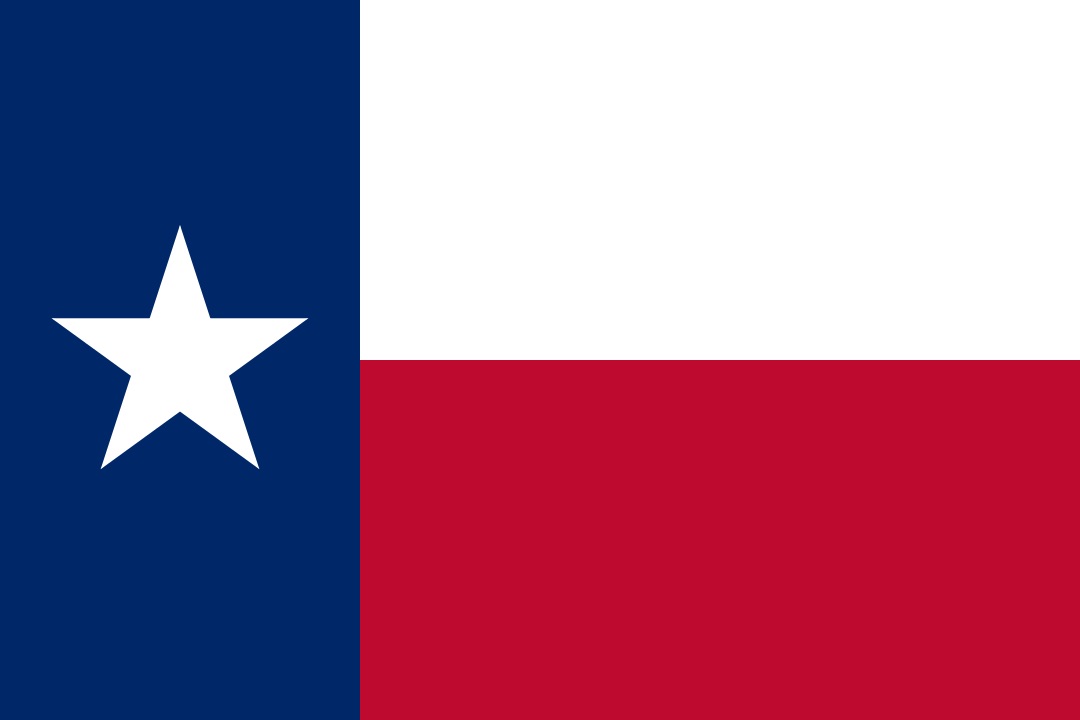 The flag of Lone Star State, Texas today.