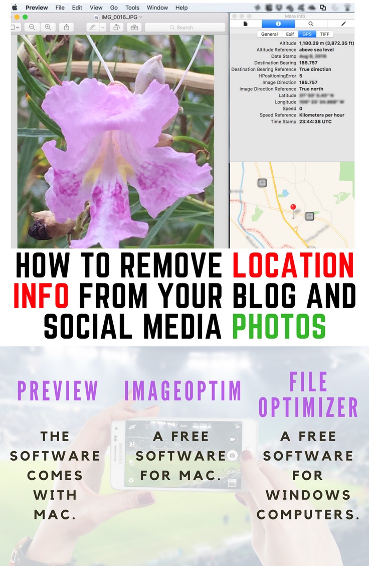 Remove location information from photos