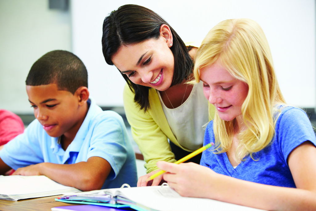 Teacher with two kids