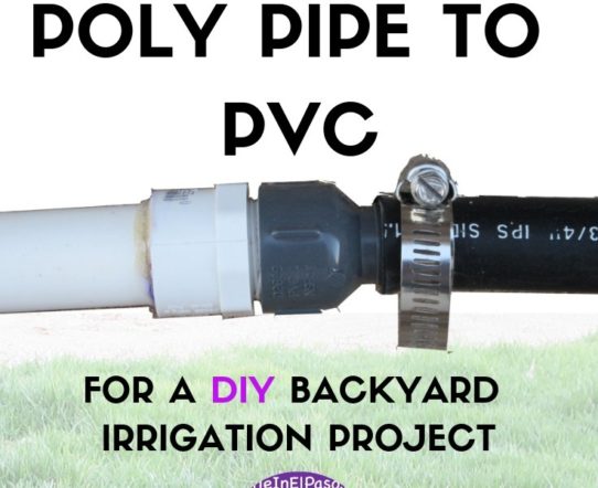 The post describes an easy DIY project on how to connect PVC to poly pipe. #diy #irrigation #gardening #pvc #polypipe #irrigationdiy