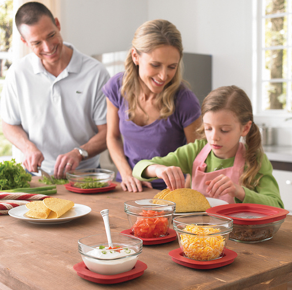 Cooking with family.