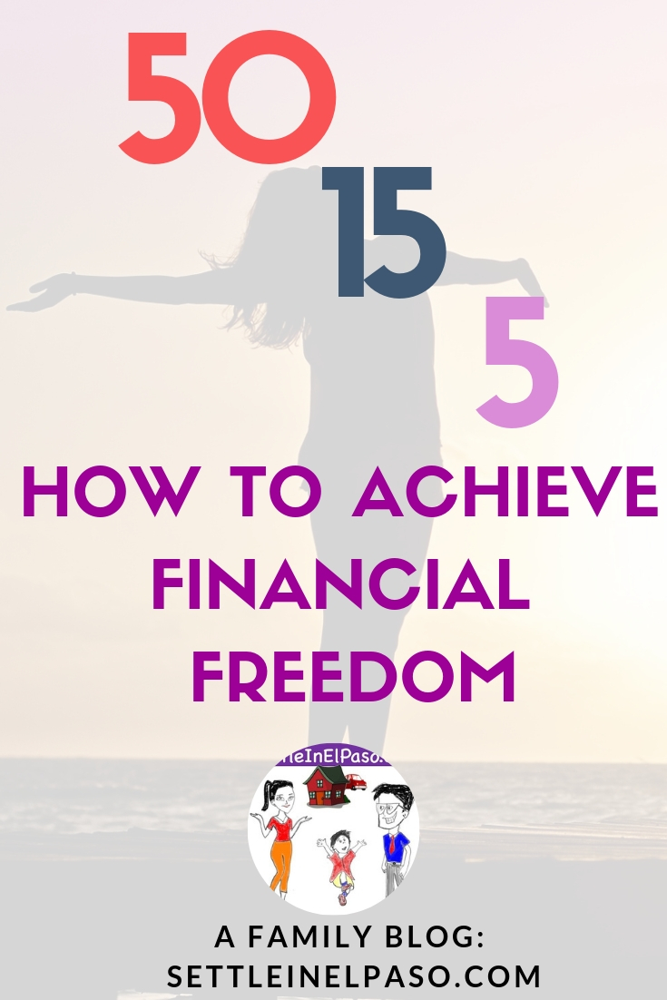 Financial freedom using 50 15 5 rule. The magic mantra to financial freedom for any family or person is: save money and get out of debt. Live a frugal life as much as possible. #saving #moneysaving #financialplanning #frugal #frugalliving