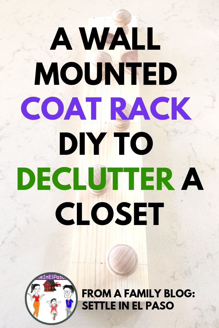 Wall mounted coat rack diy. The article describes how to build a wall mounted coat rack using wood. The rack can be used to hand hats, scarfs, and bags. #woodworking #declutter #diy WoodworkingDIY #DIYWood
