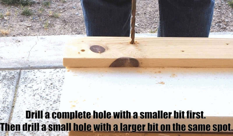 Drill the holes for the knobs of the wall mounted coat rack. #rack #woodworking